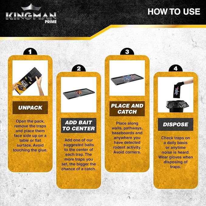 Rat Mouse Rodent Pest Glue Trap (Large Size) Tray Heavy Duty (5 Pack/ 10 Traps) with Connectors