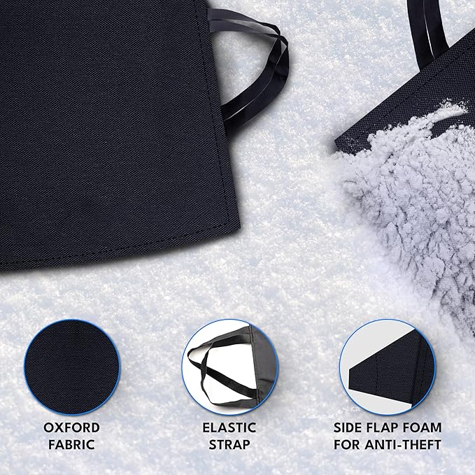 Autovir Windshield Cover for Ice and Snow | Oxford Fabric Windshield Cover for SUV, Sedan, Coupe & Hatchback | Protection from Snow, Ice & Frost | Winter Car Accessories