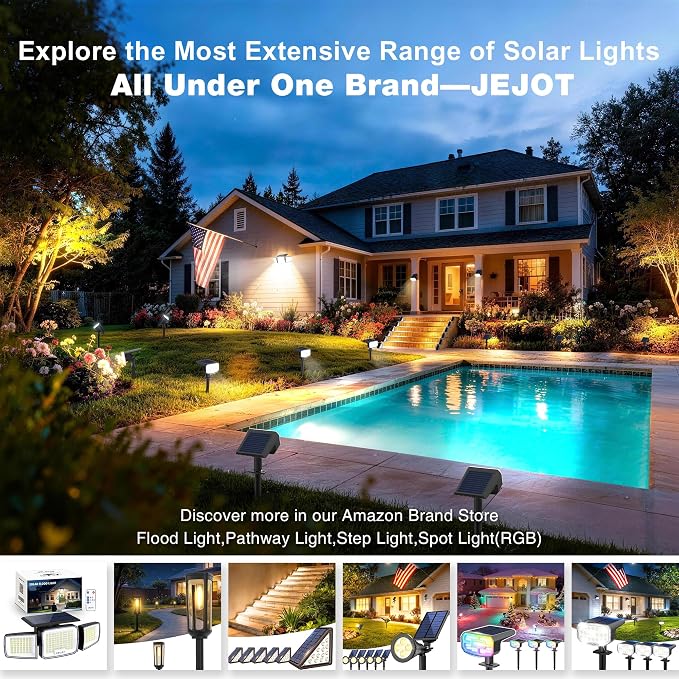 JEJOT Solar Pathway Lights Outdoor Waterproof IP65, 12 Pack Warm White Solar Walkway Lights, Auto On/Off Outdoor Light for Lawn Garden Patio Driveway Decor Landscape Lighting