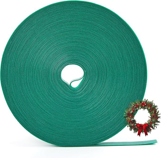 Garland Ties|Plant Ties|Adjustable Decoration Ties for Plant, Light, Stair, Banister, Tree &Wreaths|Durable &Easy to Use|50ft Roll Cut to Custom Length|Holiday Décor Hanger for DIY Decorating