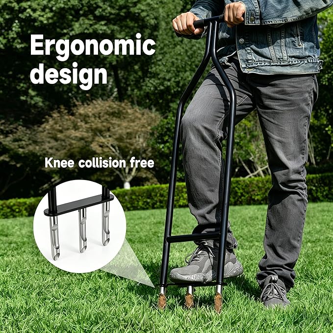 Lawn Aerator Tool, Heavy Duty Core Aerator | Sturdy Yard Aerator, clog free lawn aerator,Ergonomic design does not collide with knees,core lawn aerator 5.12 inches deep