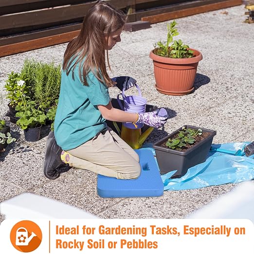 Gardzen Extra Thick Garden Kneeling Pad - for Gardening, Baby Bath, Yoga, Pilates, Exercise, 18"x11"x1.5", Blue