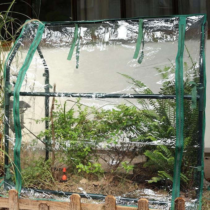 Gardzen Mini Greenhouse Heavy Duty Portable Green House, Zipper Clear Tent Indoor or Outdoor for Plants 36.2”(L) x18.9”(W) x33.3”(H)