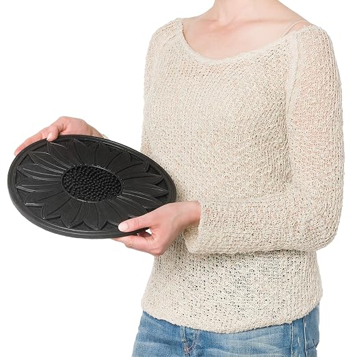 HF by LT Rubber Victorian Garden Stepping Stone, 11-3/4 inches, Black, Set of 3