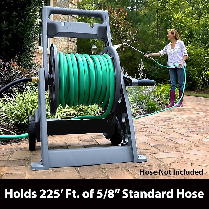 Liberty Basics 514-G Two Wheel Resin Hose Cart, Gray