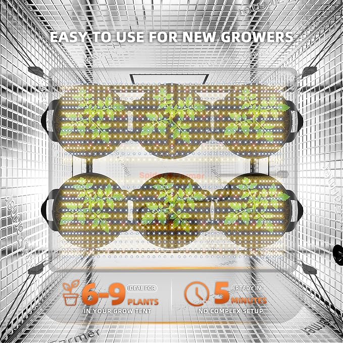 Spider Farmer SF4000 450W LED Grow Light for Indoor Plants, Upgraded High Efficiency LEDs, Dimmable Full Spectrum High PPFD, Deep Penetration for Seed Starting/Vegetables/Bloom in 4x4 Grow Tent