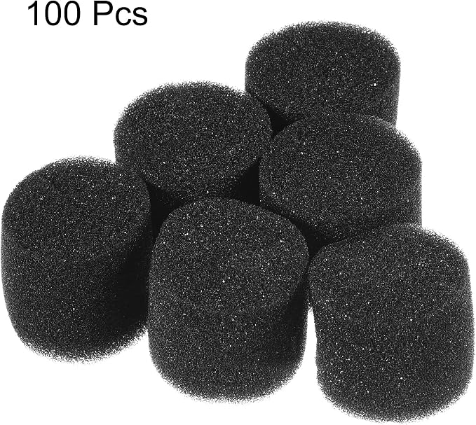 MECCANIXITY 100pcs Hydroponic Sponges, 1.26" Growing Media Cylindrical Sponges for Home Vegetable Flower Planting, Black