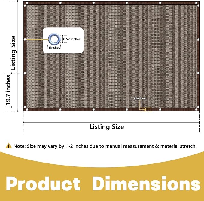 Shade Cloth for Garden ，Greenhouse Plants Fence Privacy Screen s Outdoor Patio Balcony Awning mesh tarp pergola Cover Screen Porch Backyard Apartments Retractable 8FT*10FT