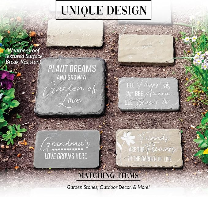 Pavilion Gift Company – Friends Are Flowers – 7” Indoor Outdoor Weatherproof Decorative Garden Stepping Stone Plaque Best Friend Bestie BFF Friendship