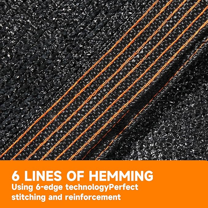 90% Shading Rate 10'x20' Black Shade Cloth,UV Resistant Durable Mesh Tarp with Grommets&Reinforced Edges, Shade Net Using for Plants Cover, Greenhouse, Dog Kennel, Patio, Chicken House