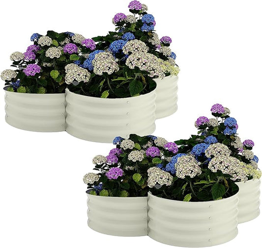 Garvee 2 Pack Galvanized Raised Garden Bed, Outdoor Planter Box with Open Base for Herbs, Veggies & Flowers. Rust-Resistant Raised Garden Beds, Ground-Connected Design for Deep Root Growth