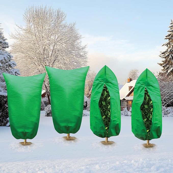 SCRUBIT Plant Covers Freeze Protection, 78"W x 94"H Frost Cloths for Outdoor Plants & Fruit Trees with Zipper and Drawstring, Thick Winter Plant Covers - Tree Frost Blankets for Shrubs