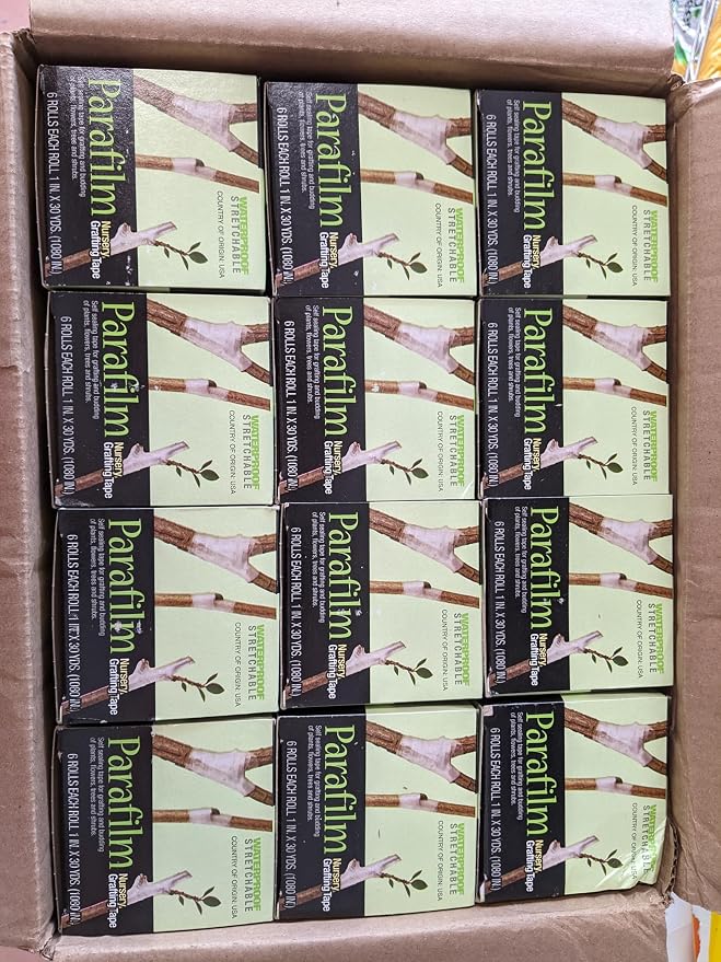 Genuine Parafilm Nursery Grafting Tape 1" Roll 30 Yards 90' 1080 Inches Per Roll (Case of 12 Boxes (72 Rolls))