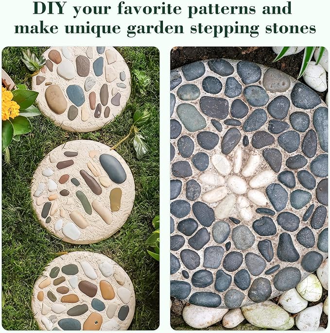 U0U 3Pcs Round Stepping Stone Mold,12.6" Black Cement Molds for Concrete,Plastic Concrete Molds for Casting Garden Pathmate Pavement Precast and Forms Walkway (Black, 12.6"/3PCS)
