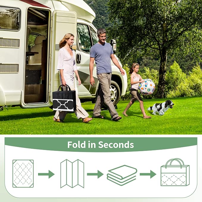 GENIMO 9 ' x 12 ' Outdoor Rug for Patio Clearance, Waterproof Indoor Outdoor Plastic Straw Rugs Carpet, Reversible Outside Area Rv Mat for Camping, Balcony Porch, Deck, Picnic, Beach (Black & White)
