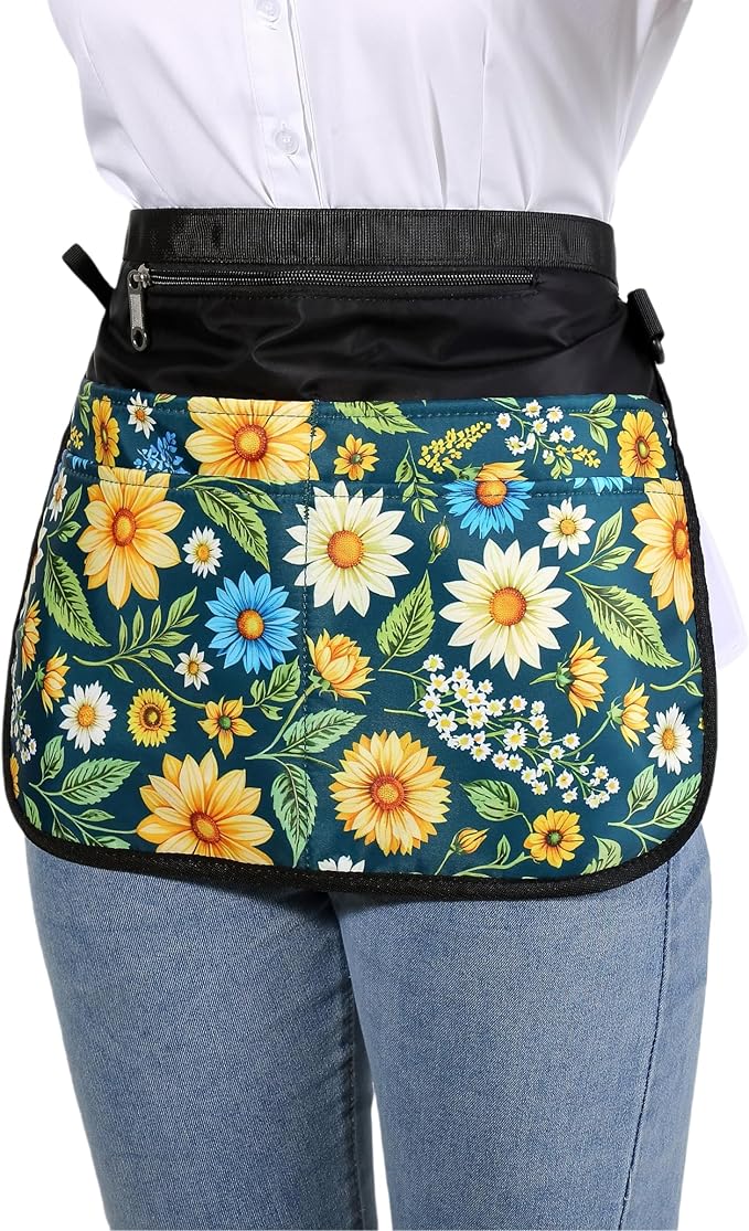 Bafelia Garden Apron for Women with 5 Pocket,Half Florist Apron Harvesting Apron