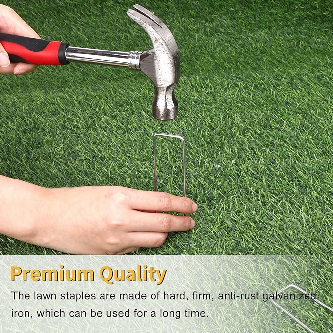 240 Pack 4 Inch Landscape Staples, Garden Staples 12 Gauge Galvanized Ground Stakes Lawn Yard Staples SOD U-Shaped Pins for Landscaping Fabric, Irrigation Tubing Hose