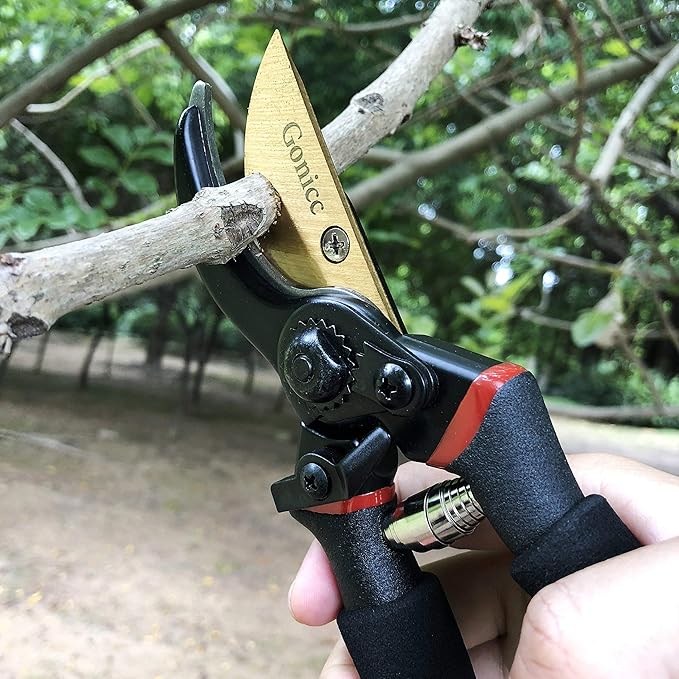 gonicc 8" Professional Premium Titanium Bypass Pruning Shears (GPPS-1003), Hand Pruners, Garden Clippers, Bonsai Cutters