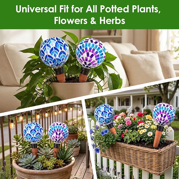 Plant Watering Globe Large Self Watering Globes 2 Pack for Indoor Outdoor Plants Self Watering Planter Insert Watering Devices for Plant Lover Gifts