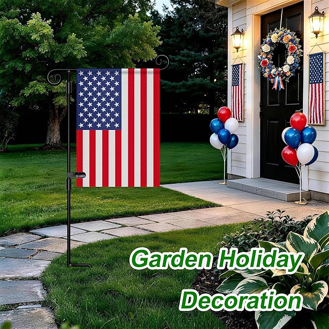 HOOSUN Garden Flag Stand,Sturdy Garden Flag Holder Pole for Outside House,Yard Flags Holder with one Tiger Clip,Yard Banner Pole for Holiday Flags Decorations Outdoor Lawn