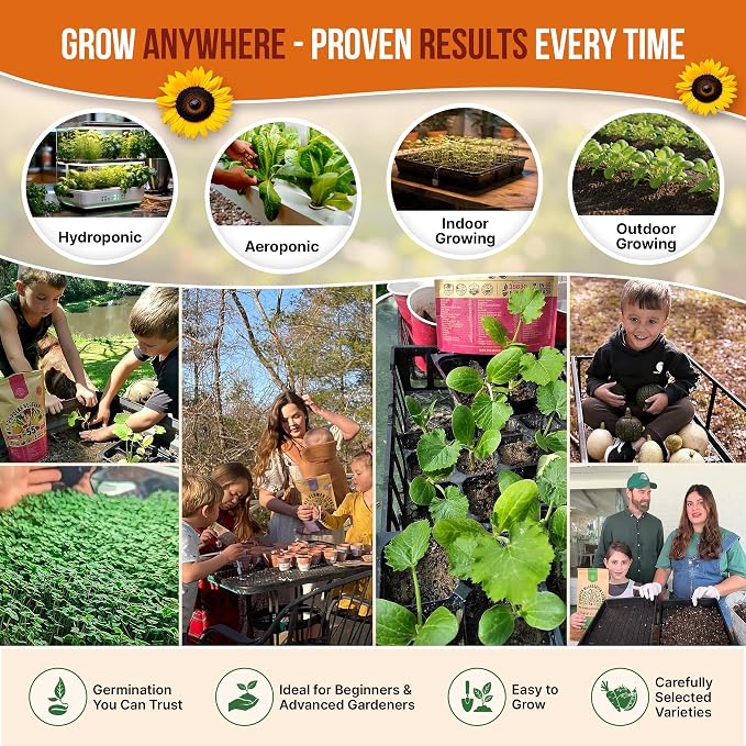 Organo Republic 25 Summer Vegetable Garden Seed Variety Pack - 6,510+ Non-GMO Heirloom Veggie & Greens Seeds for Outdoors & Indoor Home Garden, Including Collards, Pepper, Okra, Onion, Bean, Cucumber