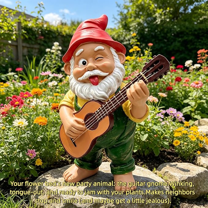 large — garden gnomes,FHNQRQN,gnomes,garden gnomes outdoor,gnome garden decor,gnomes clearance,gnomes decorations for yard,funny gnomes,gnome gifts,Musical Gnomes statues,lawn gnome,outdoor gnome yard