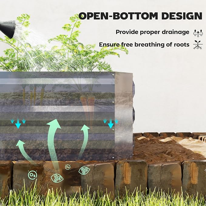 Outsunny 4 x 3ft Metal Planter Box with Mini Greenhouse, Galvanized Raised Garden Bed with Cover for Herbs and Vegetables, Small Greenhouse for Patio Garden Balcony, Clear and Dark Gray
