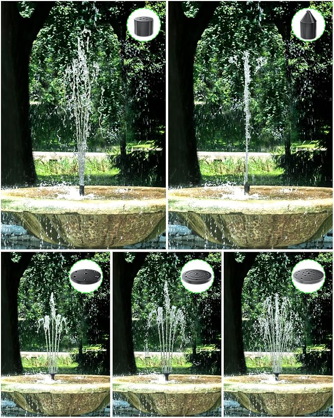 Biling Solar Water Pump for Bird Bath, 6.5W Solar Panel Kit Outdoor Solar Fountain with DIY 5ft Tubing for Small Ponds Garden and Pool