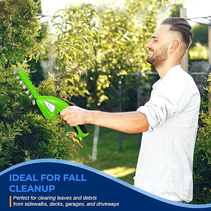 Cordless Handheld Grass Cutter Shears | Portable Lightweight Electric Hedge Shrub Trimmers | Hand Held Garden Clippers | Powered with Rechargeable 3.6V Battery | Changeable Trimmer Blades