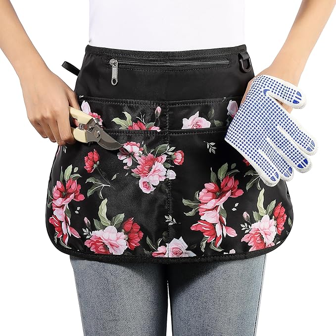 Bafelia Garden Apron for Women with 6 Pocket,Half Florist Apron