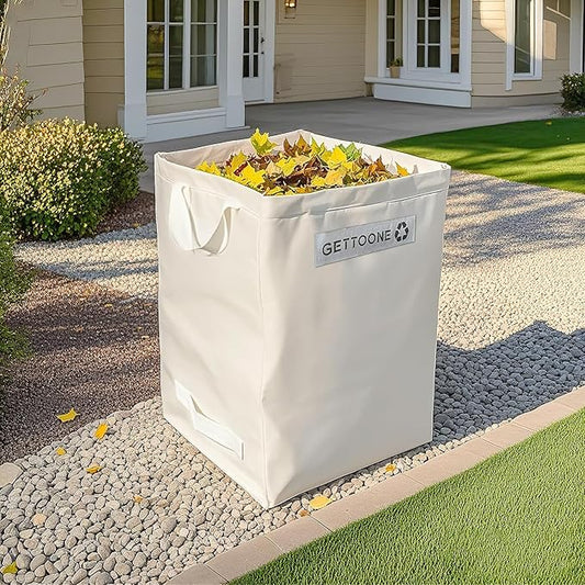 Heavy Duty Lawn and Leaf Bag 38 Gallon, Reusable Square Outdoor Yard Waste Bag with 4 Handles, Tear-Resistant for Lawn Clippings, Storage, Moving