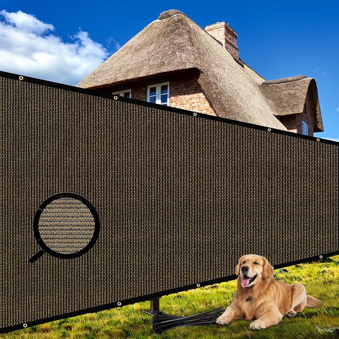 Shade&Beyond 4'x99' Brown Privacy Screen Fence Cover 170 GSM Fencing Mesh Fence Panel for Wall Garden Yard Backyard Indoor Outdoor Home Decoration