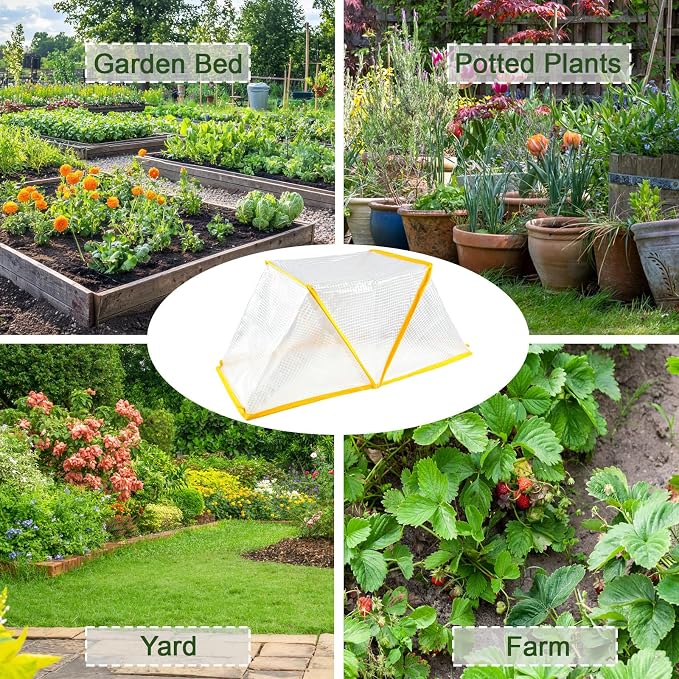 31.9" x 12.2" x 14.1" Garden Row Accelerator Plants Cover for Winter, Foldable Raised Garden Beds Cover Plant Protector,Mini Greenhouse Cover for Protecting Vegetable Fruit from Animals