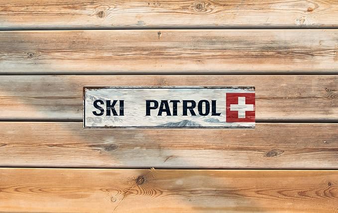 Vintage Tin Sign Retro Metal Ski Patrol Signs For Home Decor Stylish Wall Art Plaques Gift For Outdoor Home Bathroom Kitchen And Gothic Wall Decor In Every Room 4x16 In