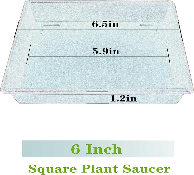 NIMYAU Square Plant Saucer 6 Inch 5 Pack6 8 12 14 16 18 20 Plant Trays for Pots Heavy Duty Plastic Plant Saucers for Indoors Outdoors, Flower Pot No Holes Plant Drip Trays