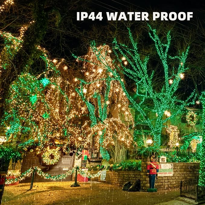 TW SHINE Green St. Patrick's Day Lights, 2 Pack Total 40FT 200 Count Incandescent Christmas Mini String Lights, Waterproof Decorations for Outdoor Indoor Xmas Tree Patio Home Party Yard Decor