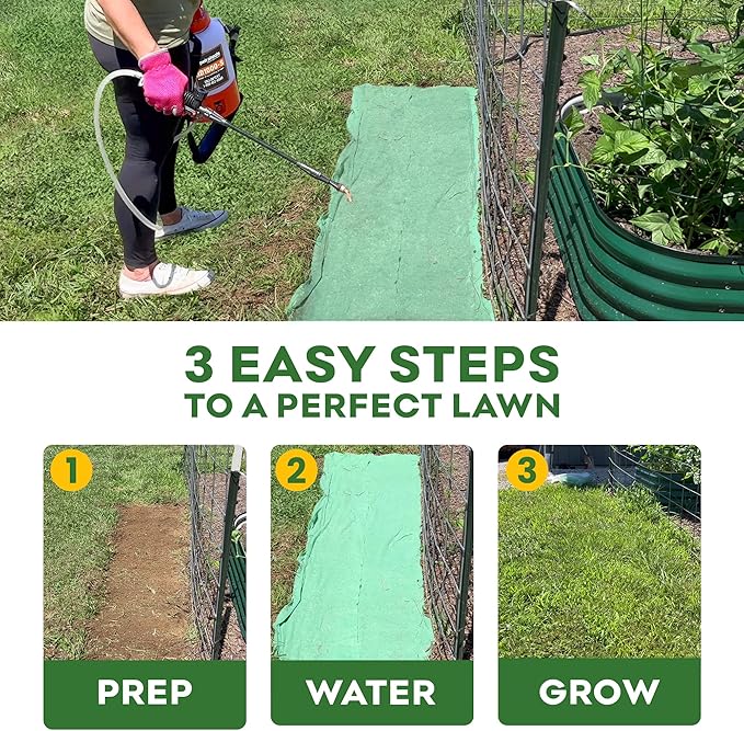 Petramax ReadyRoll Biodegradable Grass Seed Mat for Lawn (432 ft.) - All Year Green 3-in-1 Tall Fescue & Kentucky Grass Seed Rolls w/Mulch & Fertilizer - Lawn Repair Patch - Just Roll, Water, Grow