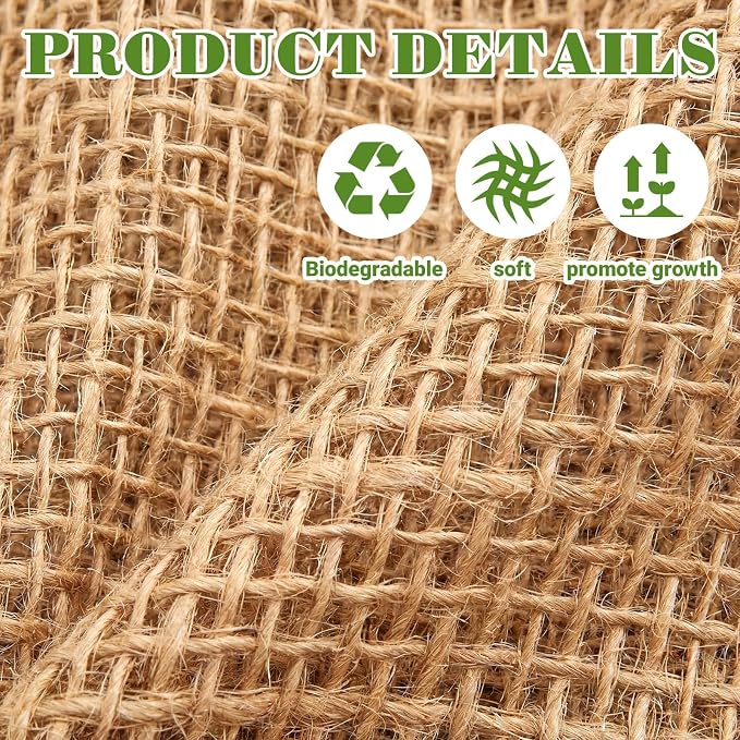 150 ft Long Erosion Control Blanket, Soil Saver Mesh Jute Straw Blanket 40" x 50 Yards - 500 Sq. ft. Coverage, Garden and Landscape Cover, Mulch, Slope Stabilizer, Seed Protector