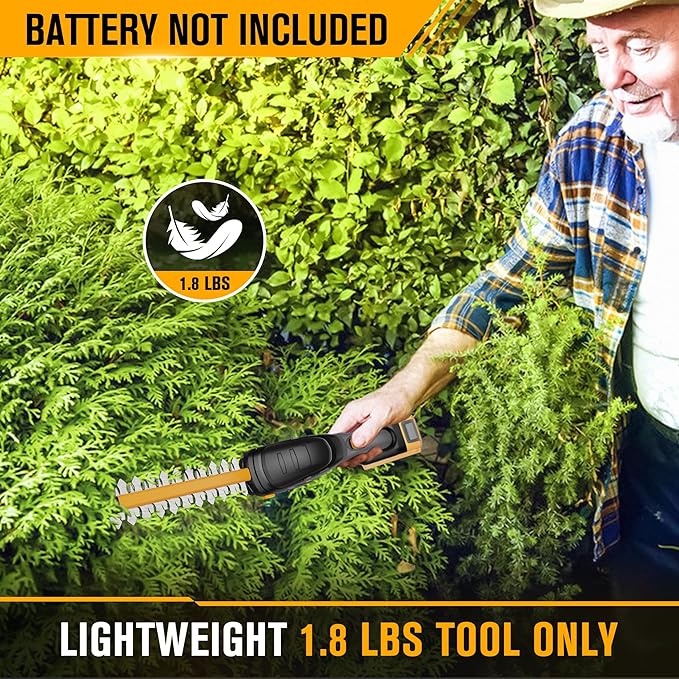 HEINPRO Hedge Trimmer Cordless Compatible with DEWALT 20V MAX Battery (Tool Only), Electric Hedge Trimmer Cordless Grass Trimmer, Bush Trimmer Grass Shears Handheld for Yard, Garden