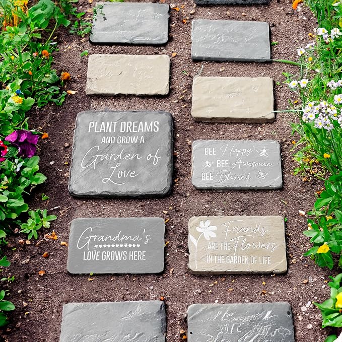 Pavilion Gift Company – Friends Are Flowers – 7” Indoor Outdoor Weatherproof Decorative Garden Stepping Stone Plaque Best Friend Bestie BFF Friendship