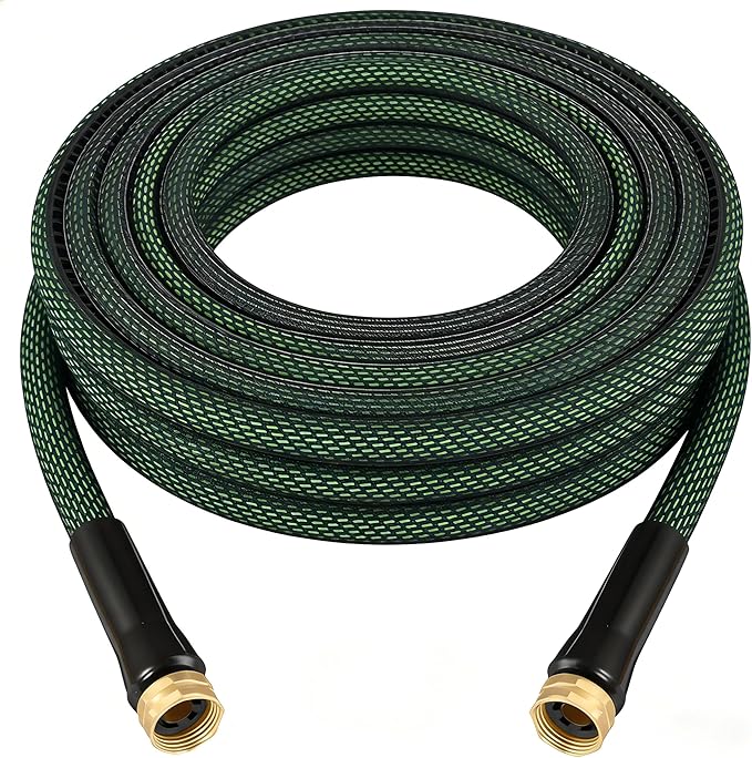 Garden Hose 10FT, Heavy Duty Water Hose with Aluminum Fittings, Puncture Proof All-weather, Ultra-Lightweight and Flexible, Watering and Cleaning for Outdoor, Lawn