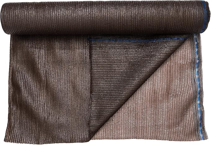 WindscreenSupplyCo] 60% 5'10'' x 100 FT Eyelets Shade Cloth Roll Sunblock Shade UV Resistant Net for Garden Greenhouse Flower Plant Patio Kennel, Brown - PS6160BRN