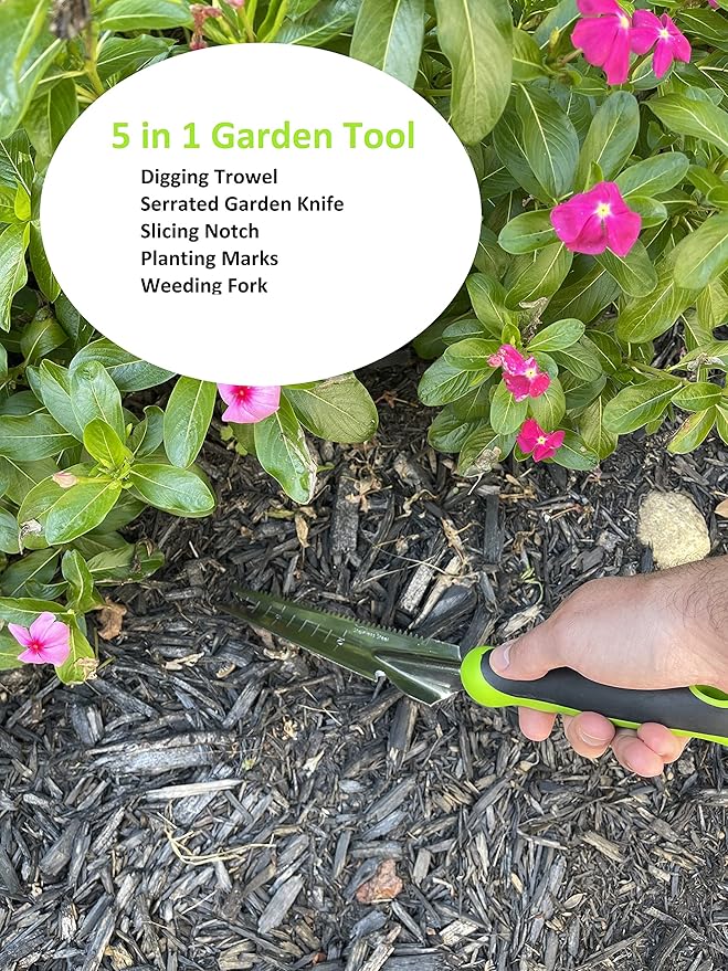 Garden Guru Hand Weeder Trowel with Ergonomic Handle – Stainless Steel Weeding & Digging Knife – Rust Resistant - Perfect for Weeding, Transplanting, Digging, Pruning, Cutting (4 Pack)