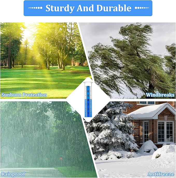 Rain Gauge Outdoor, Rain Gauge Replacement Tube, 7" Capacity Plastic Rain Gauges Outdoors Best Rated, Large Guage for Yard Garden Fence Lawn Farm, 2 Pcs Tubes with 1 Clean Brush