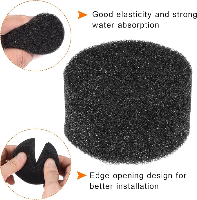 MECCANIXITY 100pcs Hydroponic Sponges, 2.24" Growing Media Cylindrical Sponges for Home Vegetable Flower Planting, Black