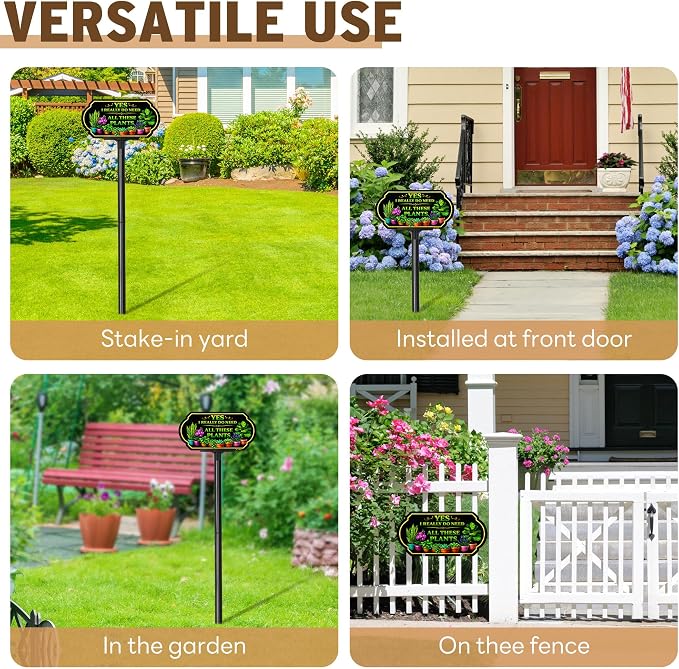 She Shed Sign Outdoor Garden Decor, 10x5 Inch Aluminum She Shed Yard Sign with Adjustable Stake, UV Printed Metal Garden Sign for Lawn Fence Wall, Gift for Women Gardeners
