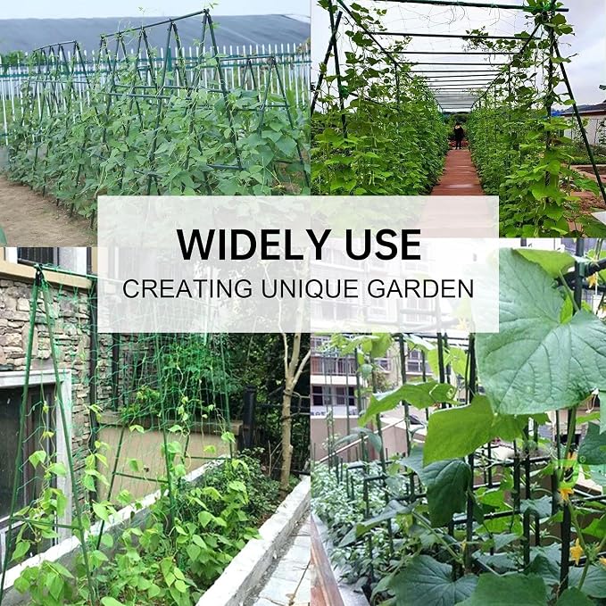 Garden Stakes 8ft, Metal Plant Stakes 8 Feet for Gardening and Farm, 0.78 Inch Dia Plastic Coated Plant Support for Tomato, Cucumber, Bean, Flower, Potted and More Climbing Plants 10 Pack