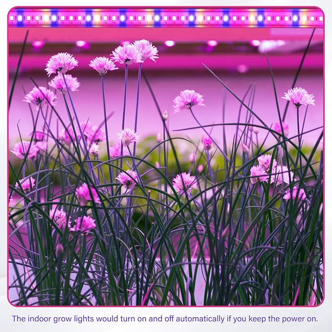 iPower 40W LED Plant Grow Light Strips Full Spectrum for Indoor Plants with Auto ON/Off 3/9/12H Timer, 10 Dimmable Levels 48 LEDs Per Tude, for Hydroponics Succulent, 3 Tubes, Mix