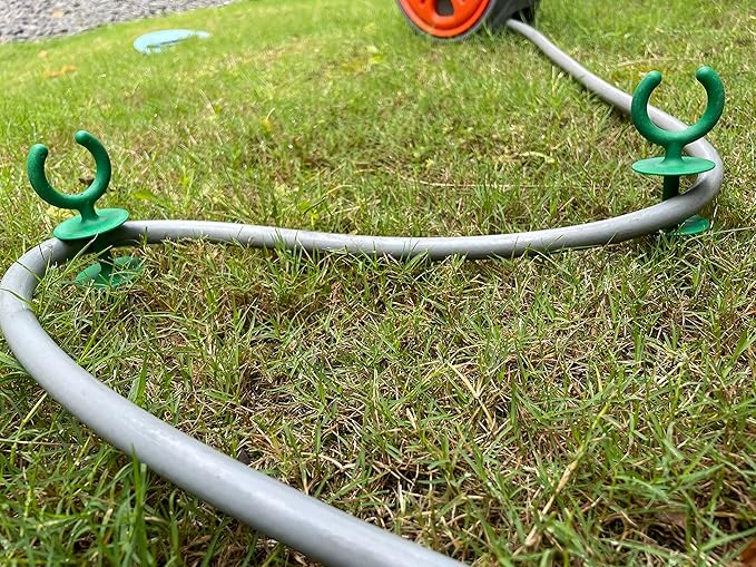 10 Pcs Green Garden Hose Guide Stakes | Holiday Lights Holder, High Toughness Plastic, Nails Tools, For Irrigation And Sprinkler, Protect Your Plants