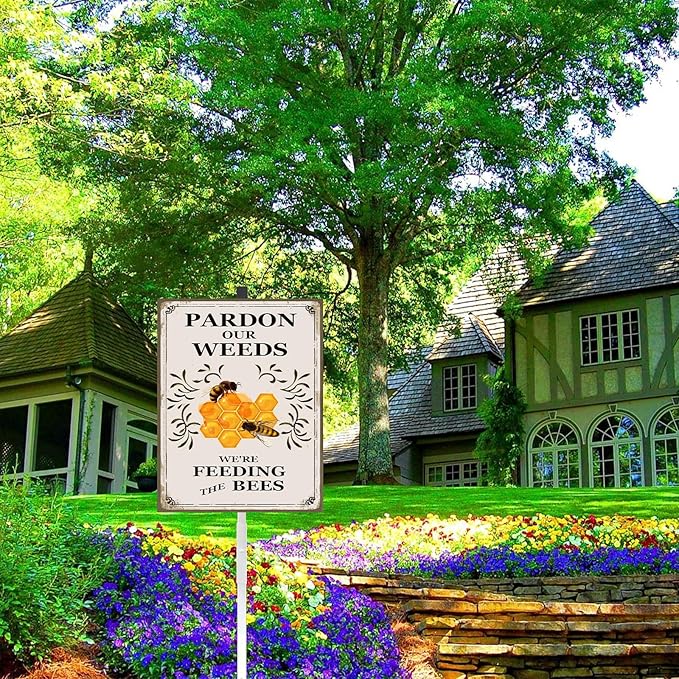 Backyard Wildlife Sanctuary Yard Sign with Stakes Protect Nature Animals Rustproof Aluminum Wildlife Habitat Lawn Sign Stand for Yard Garden Outdoor Decorations